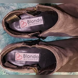 Blondo Waterproof Leather Ankle Boots Gray US Sz Women's 8